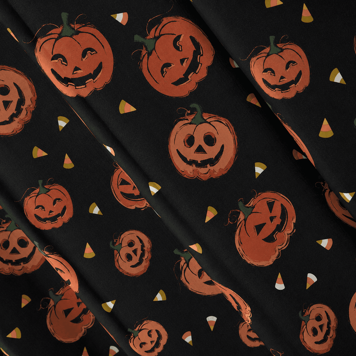 Way To Celebrate Jack-o'-Lantern Shower Curtain Set with 12 Hooks, Black