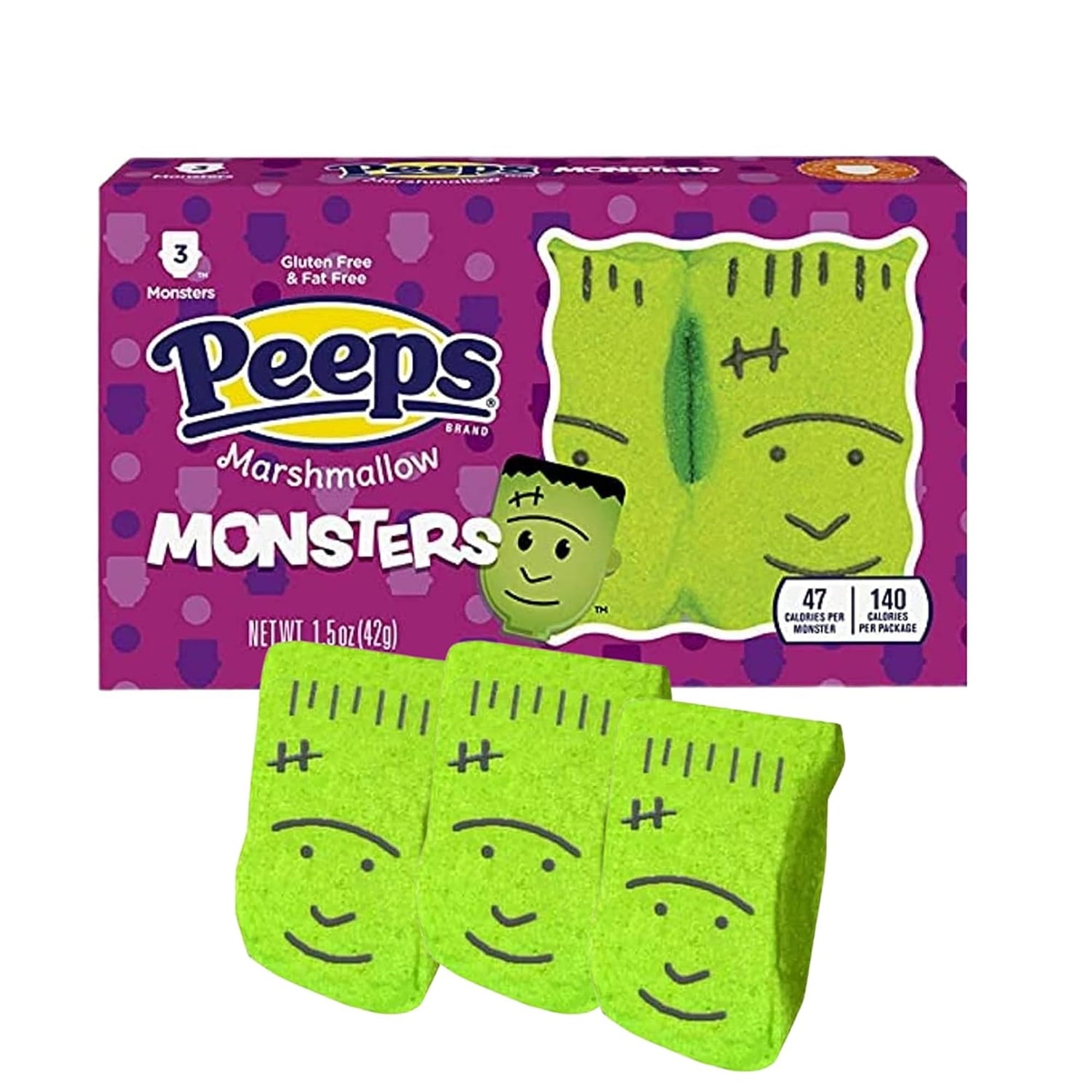 Peeps Halloween Marshmallow Bundle, Packs of 3 Sugar Skulls, Monsters, Pumpkins and Ghosts, Pack of 5