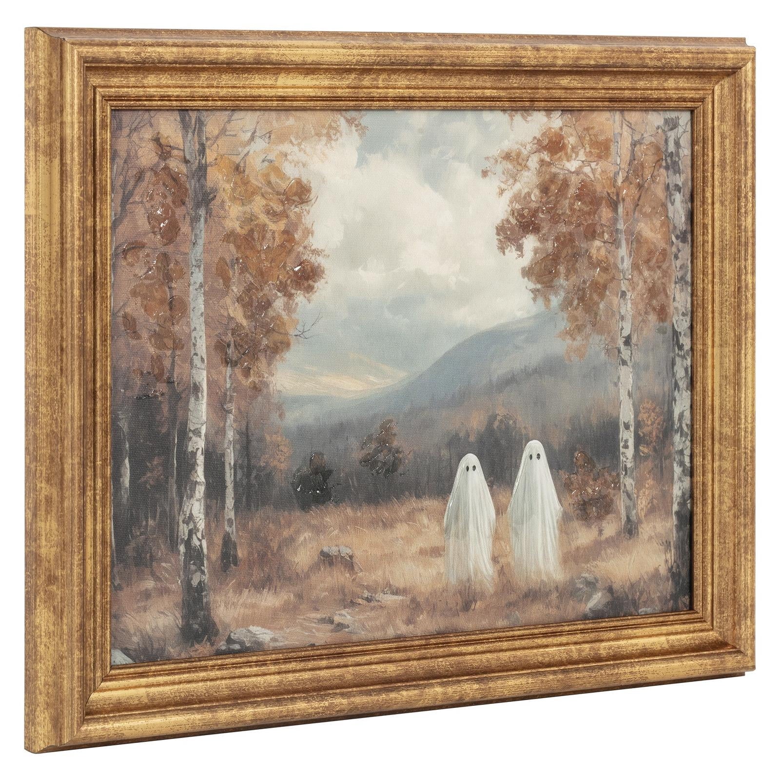 My Texas House Ghost Walk Halloween 14x11 Framed Canvas Art Print