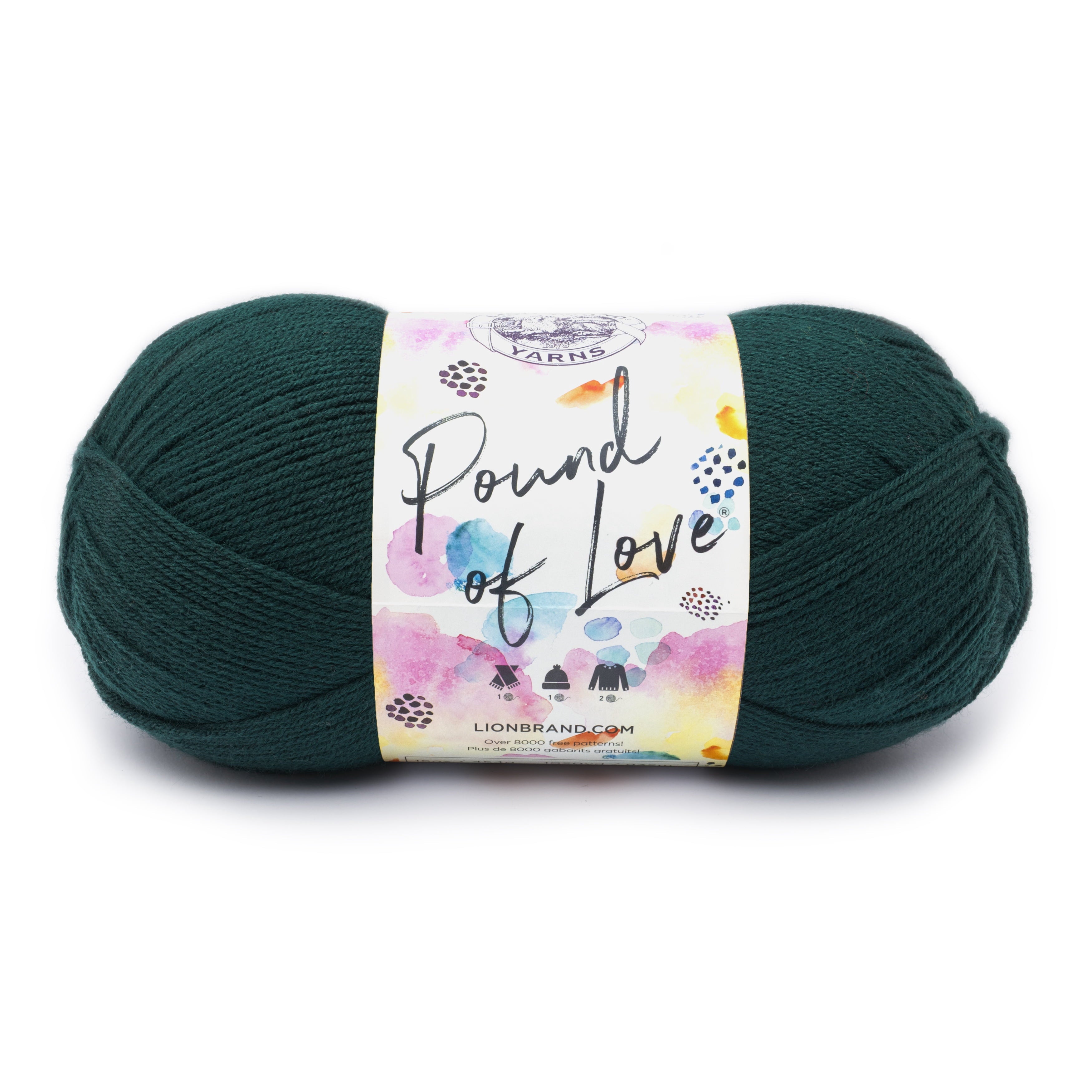 Lion Brand Yarn Pound of Love Pastel Green 4 Medium Worsted Yarn Green 16 oz 1020 yards