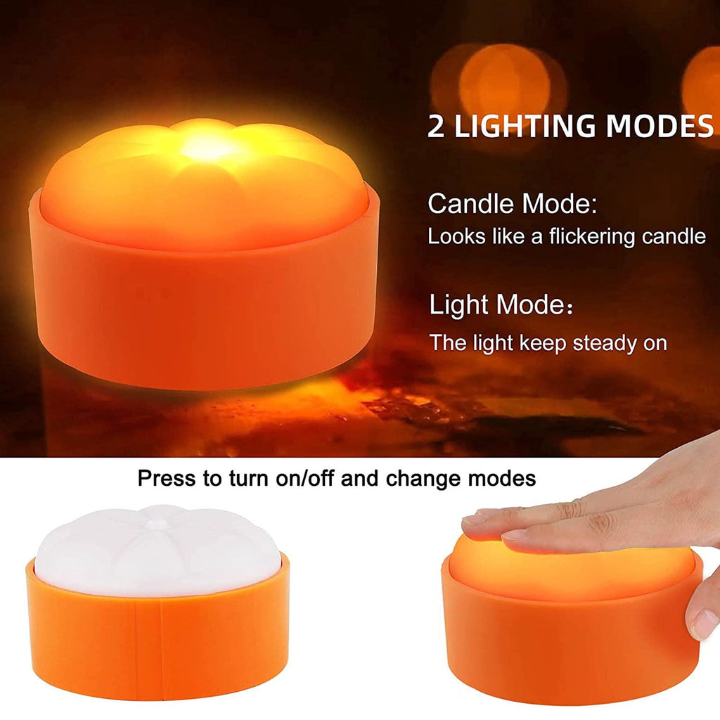 Deago Halloween LED Pumpkin Lights with Remote and Timers Battery Operated Orange Jack-O-Lantern Lights Flameless Candles for Halloween Decorations