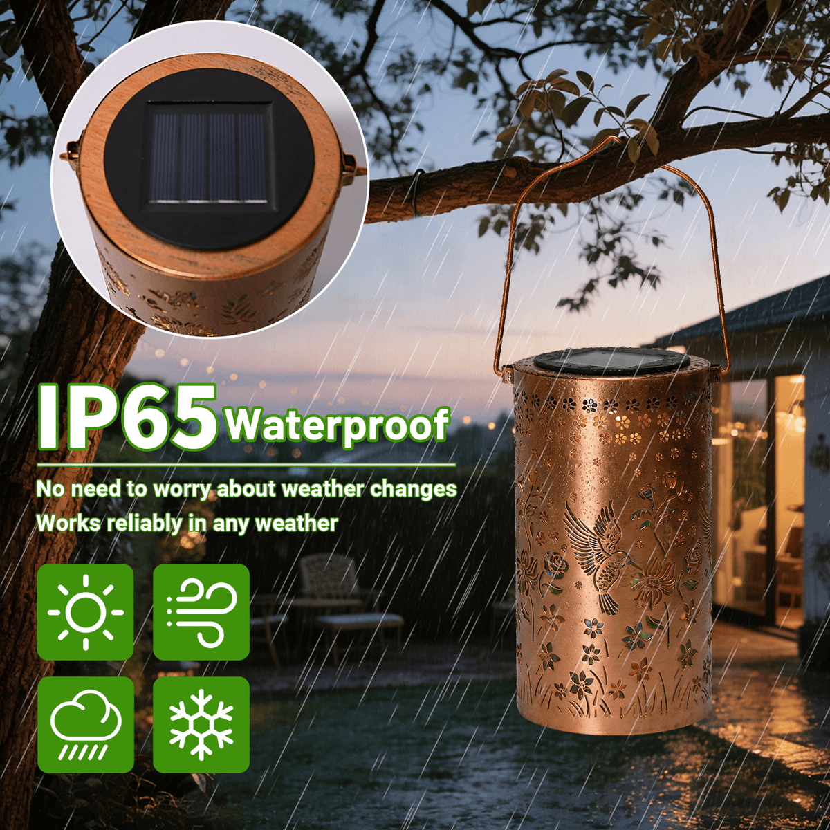 Colorful Solar Lanterns IP65 Outdoor Waterproof, Mother's Day Gifts for Women Mom Grandma - LED Colorful Sunflower Solar Lights Metal Hanging Lantern for Patio Yard Porch