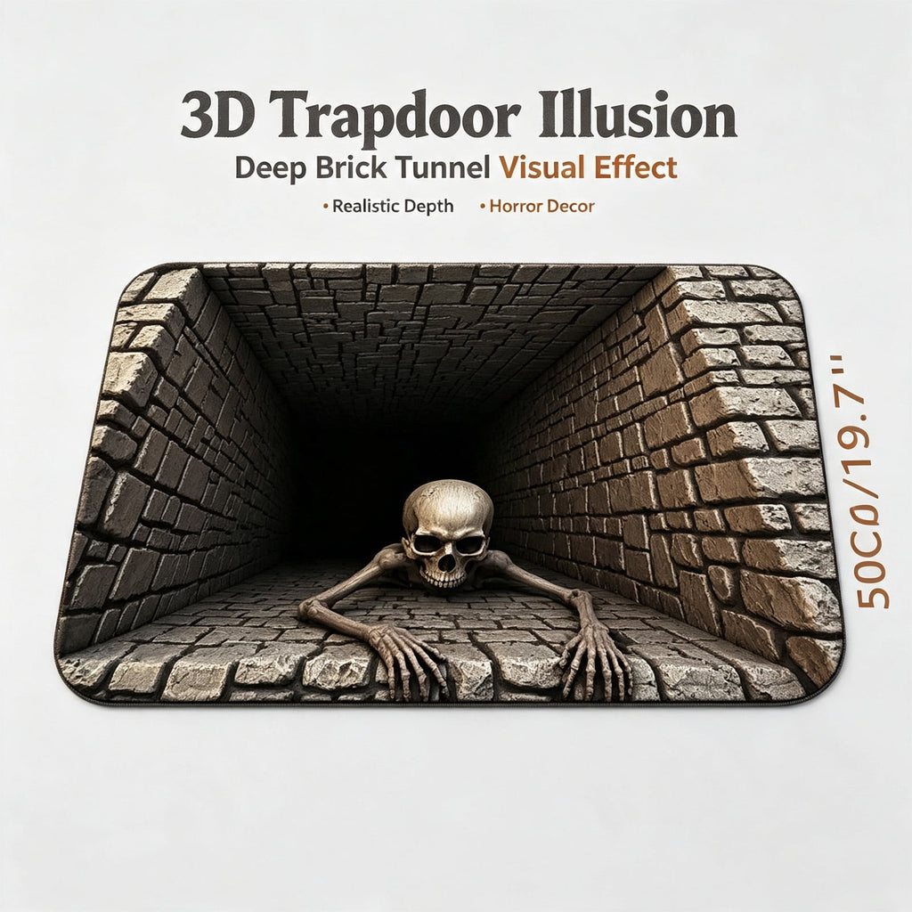 2026 New 3D Hole Rug, Rugs That Look like a Hole, Trap Optical Illusion Bottomless Non-slip Doormat for Door Entrance, Bathroom, Stairs, Playroom, Living Room, Or Area Decoration