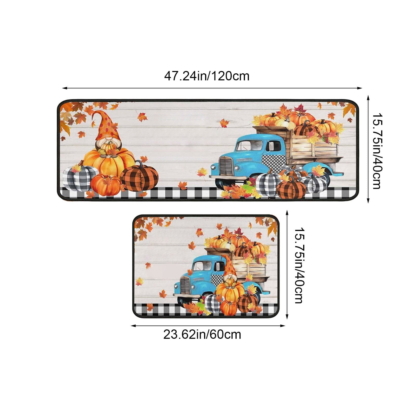 Stijggn Halloween Kitchen Mats for Floor Halloween Rugs Halloween Thanksgiving Decorations Doormat, Welcome Mats for Front Door,Spooky Outdoor Mats for Home Decor Holiday Decorative