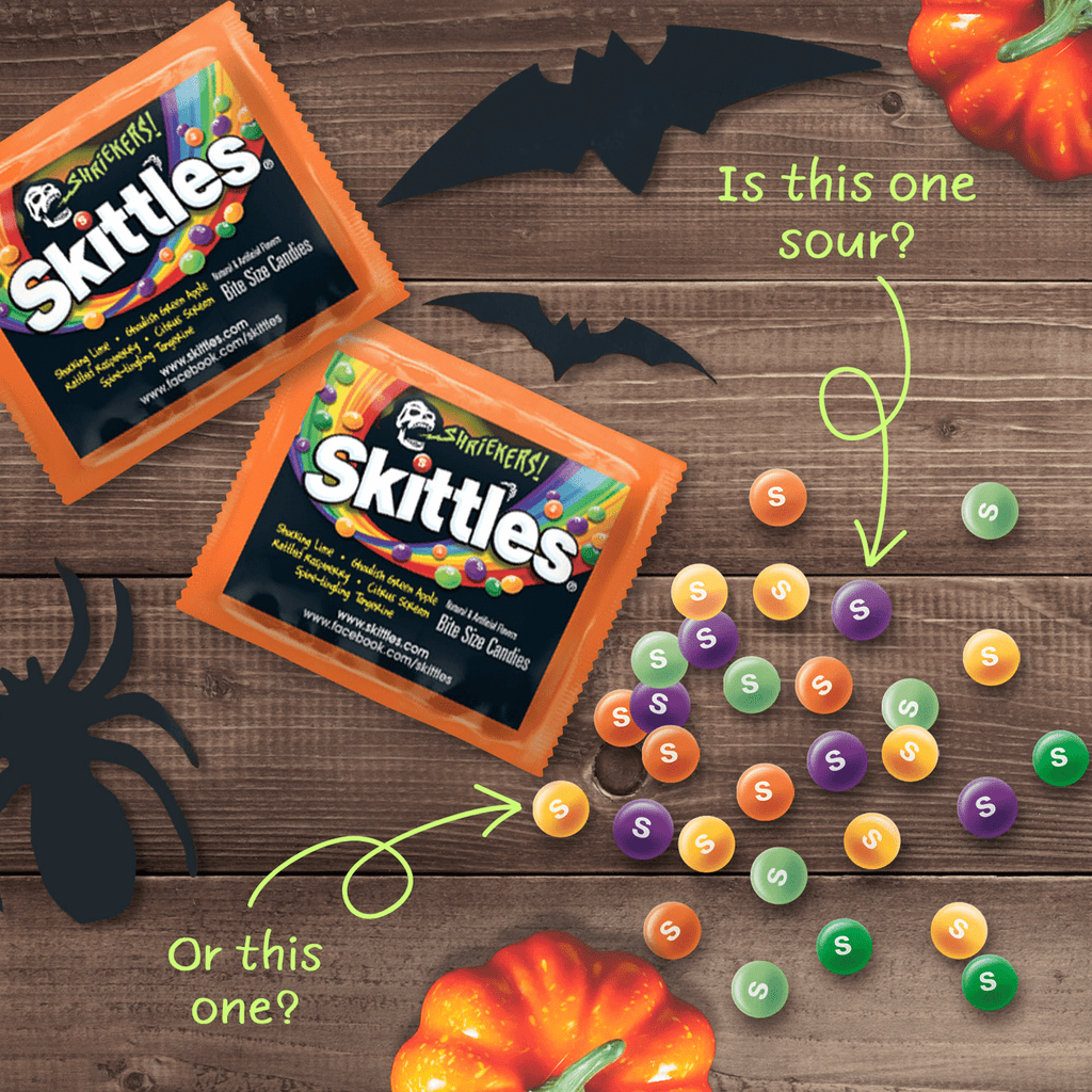 Skittles Shriekers Sour Fun Size Halloween Chewy Candy - 8.47 oz Bag