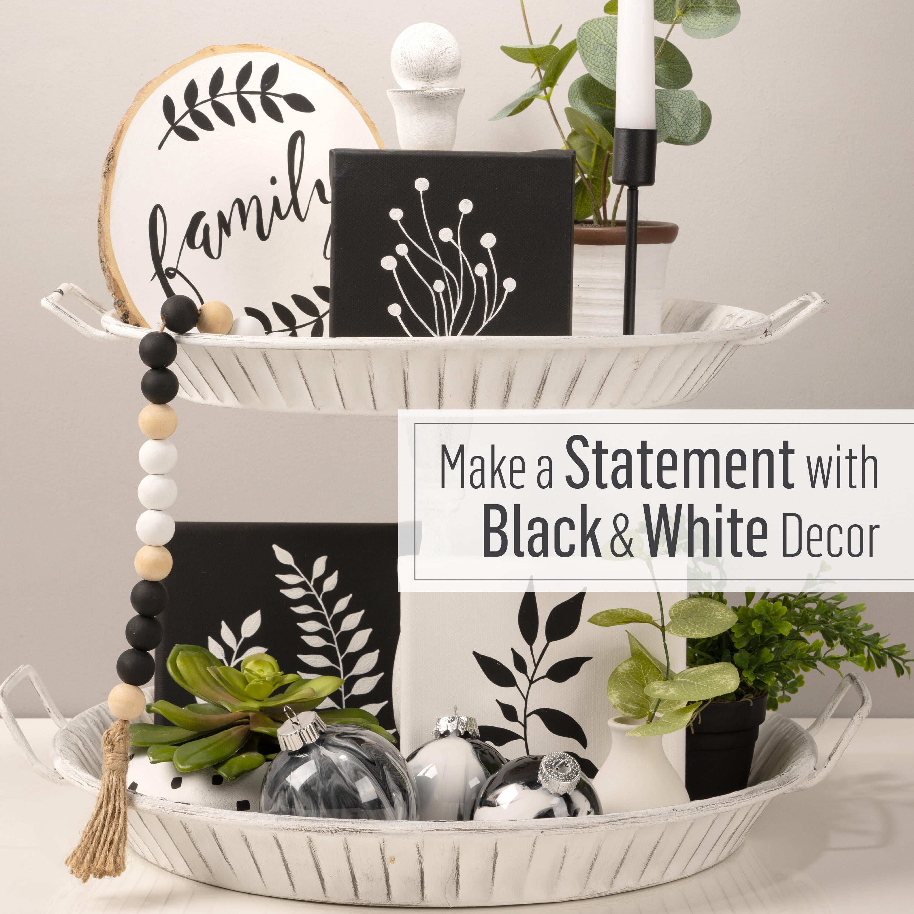 FolkArt Wicker White and Licorice Acrylic Craft Paint Set, 8 fl oz, Set of 4