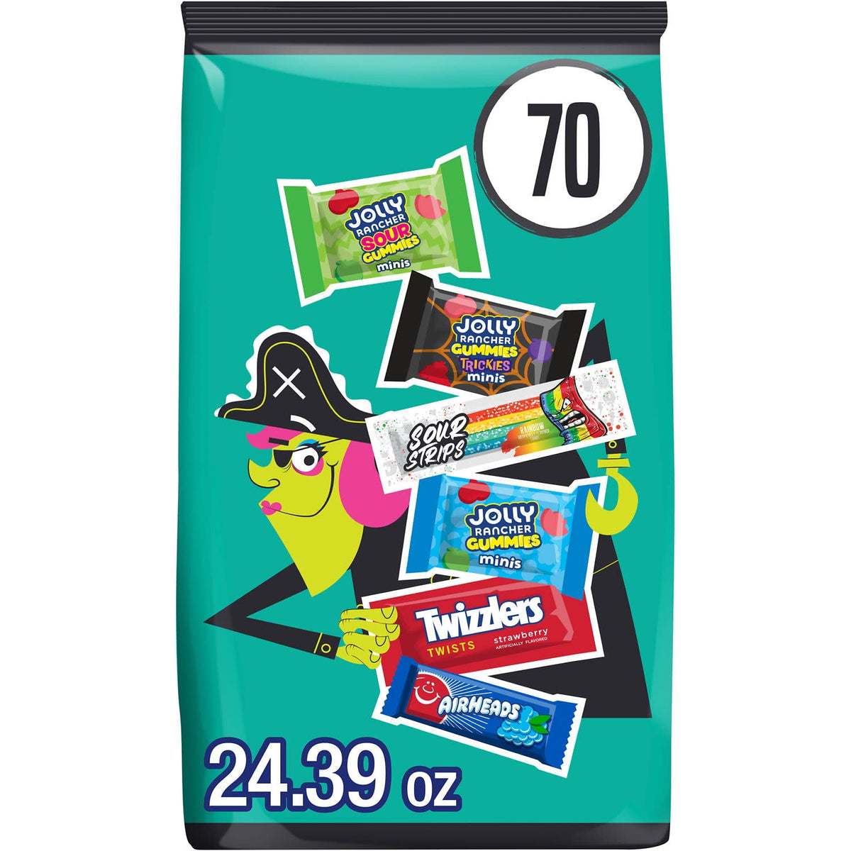 Hershey Assorted Fruit Flavored, Halloween Candy Variety Bag, 24.39 oz (70 Pieces)