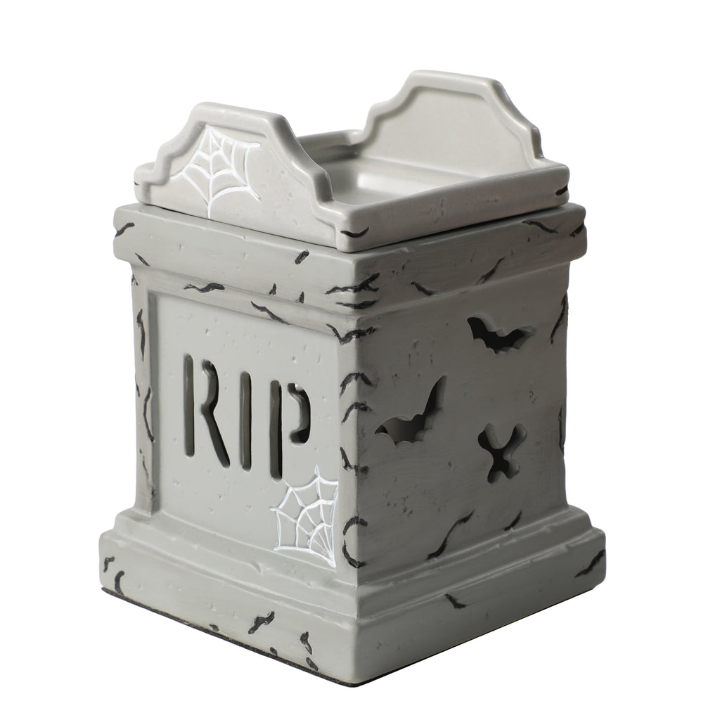 Better Homes & Gardens Halloween Ceramic Electric Plug-in Wax Melt Warmer with Farm Apple Pumpkin Wax Melts, Spooky Ghost
