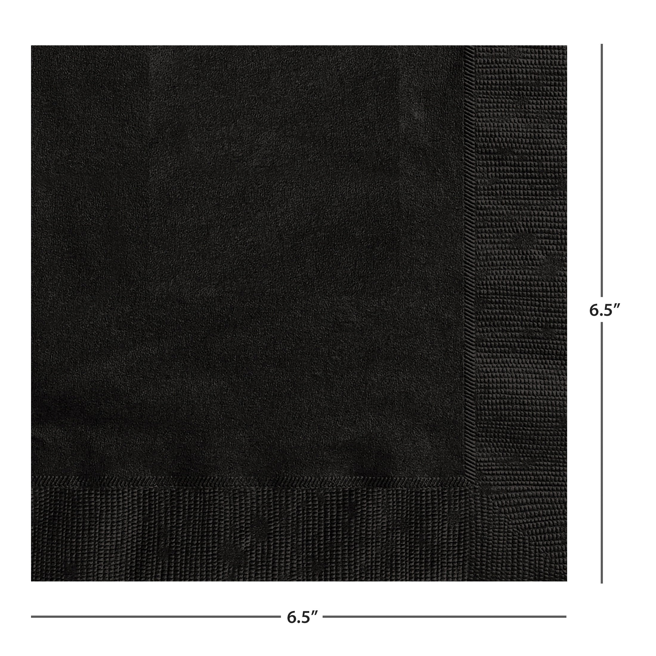 75 Count 6.5IN x 6.5IN Black Disposable Paper Napkins by Way To Celebrate