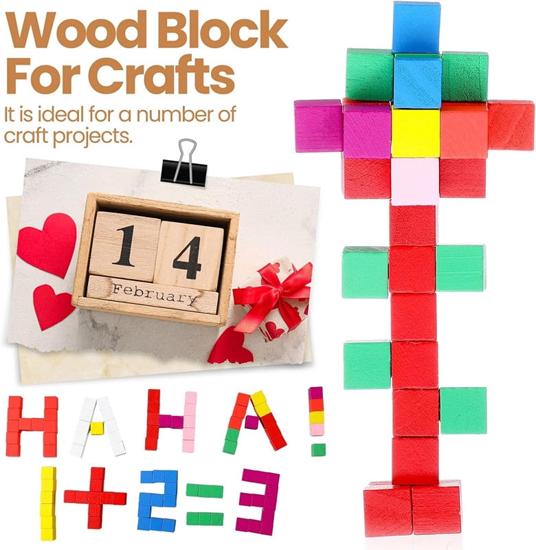 Meilimei 100 Pcs 1 Inch Unfinished Wooden Cubes, Natural Wood Blocks for Crafting, DIY Wood Squares for Painting, Carving, Showers & Art Projects