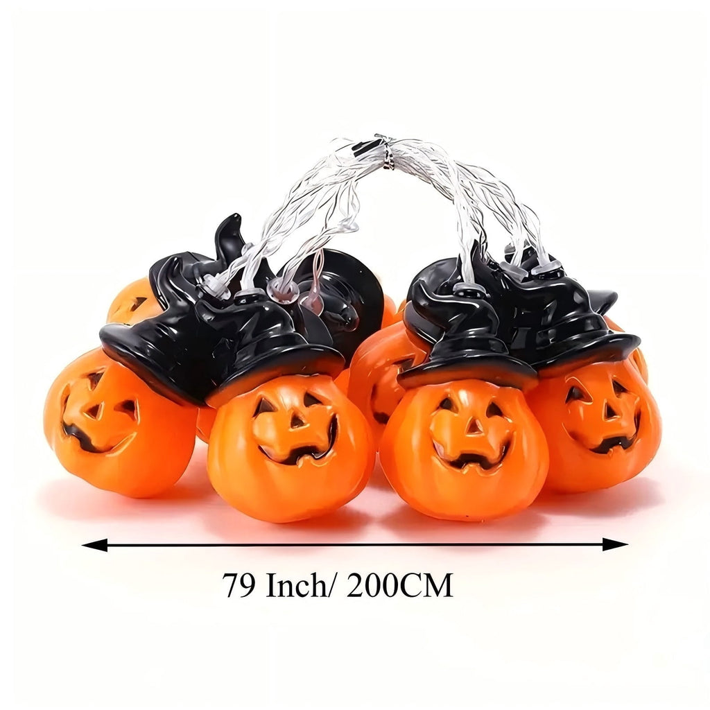 PMMIPNW Halloween LED Fairy String Lights 20LED - Spooky Pumpkin, Witch, Mummy & Cat, 8 Modes with Timer, Designs for Party Decor, Battery Operated Halloween Decorations