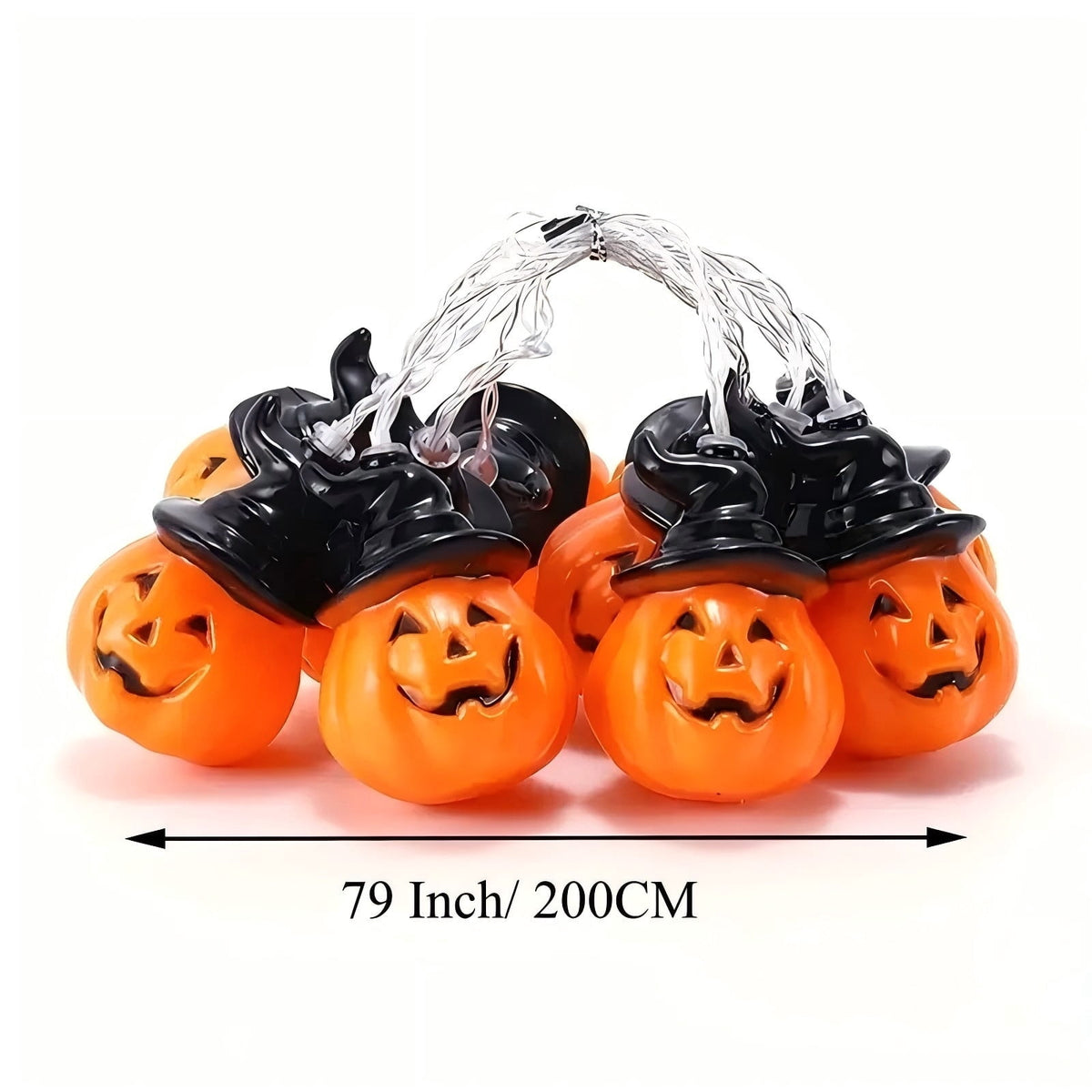 PMMIPNW Halloween LED Fairy String Lights 20LED - Spooky Pumpkin, Witch, Mummy & Cat, 8 Modes with Timer, Designs for Party Decor, Battery Operated Halloween Decorations