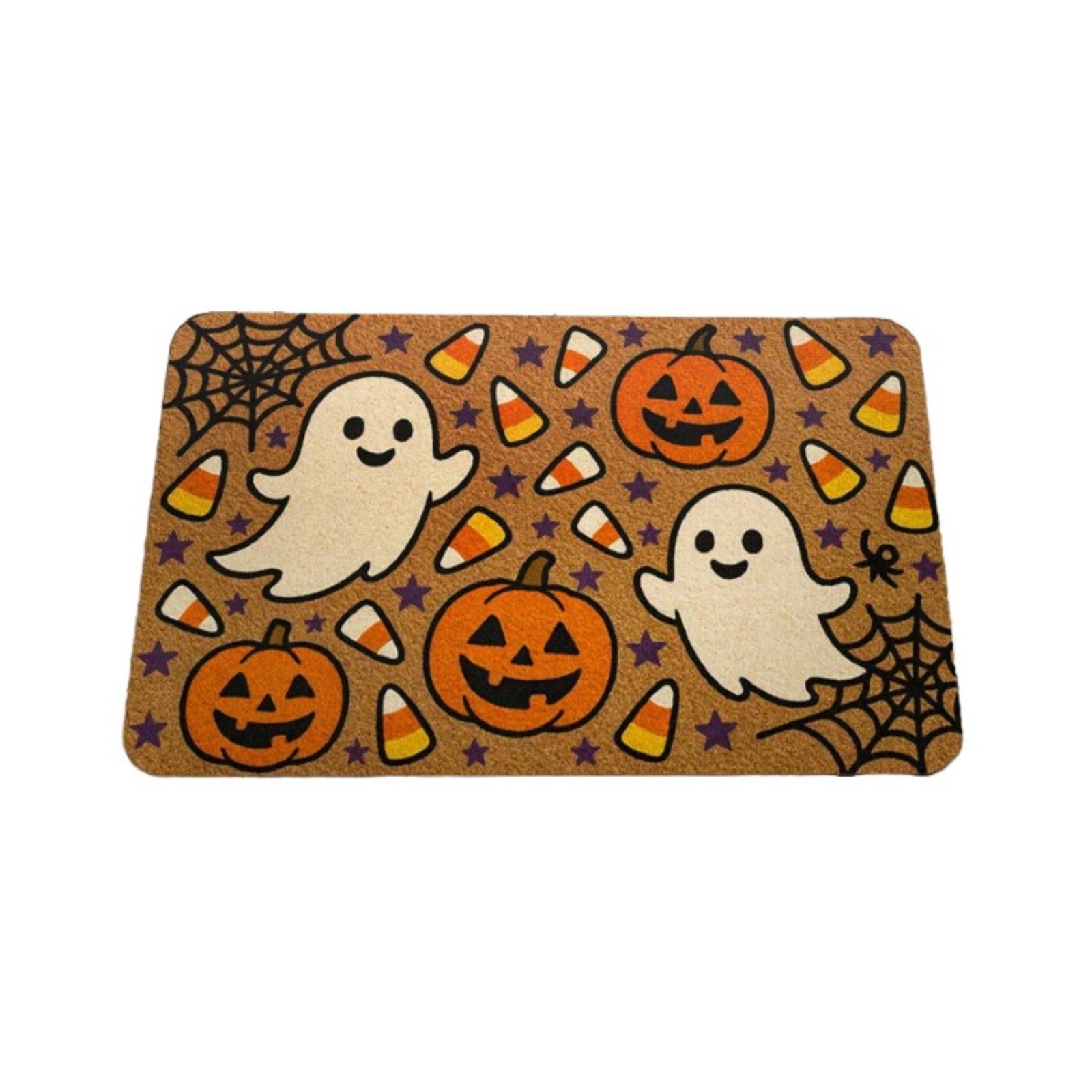 Halloween Doormat Vintage Retro Style Mat 23.6x15.7in Secure-Grip Absorbent Coir Look Entryway Rug for Front Porch Indoor Outdoor Decor by OVFUIZ