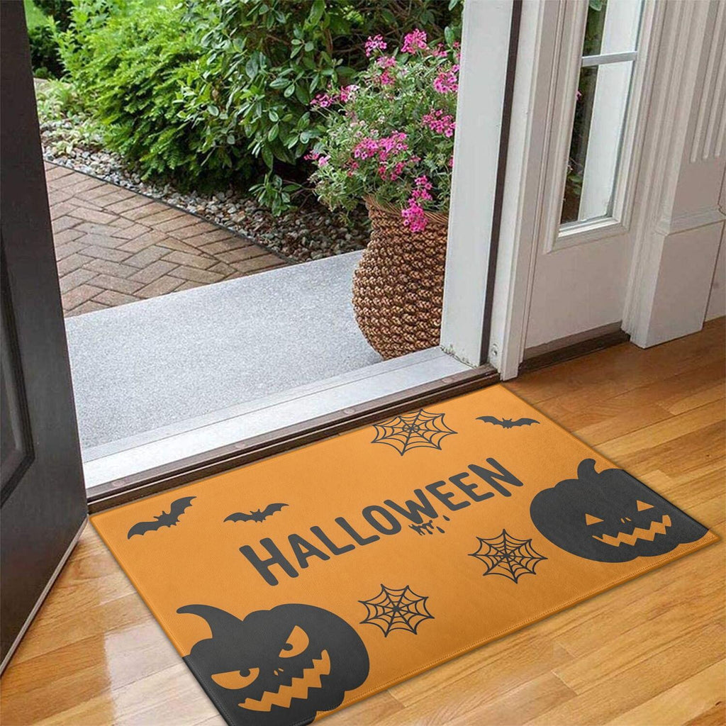 Happy Halloween Door Mat Decorations Spider Bat Doormat Plain the Indoor Door Mat/Outdoor Crystal Velvet 30x17 Inches