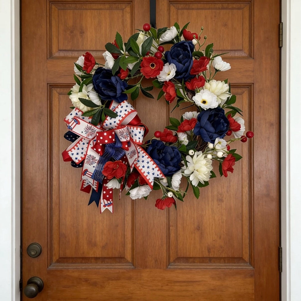 Gcvizuso Halloween Crescent Floral Wreath, Orange Red Rose Hydrangea Fall Front Door Decor for Autumn Harvest Celebration