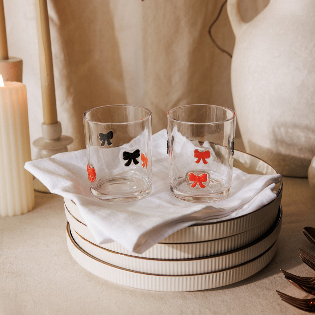 Thyme & Table 12 fl oz White Pumpkin Charm Glass Set, Pack of 2
