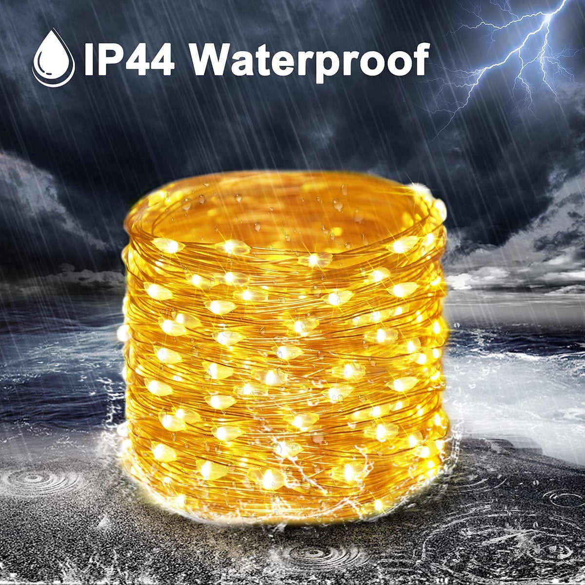 2 Pack Solar Fairy Lights Outdoor 33ft 100 LED Solar Powered Copper Wire Lights 8 Modes Waterproof for Garden Tree Patio Wedding Party Decor,Cool White