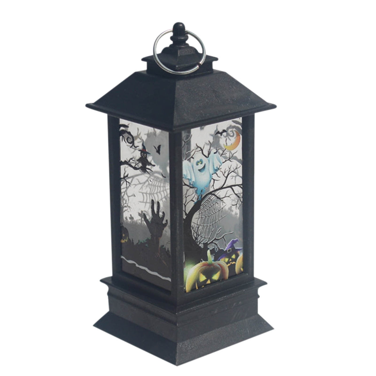 Lhrmh Halloween Decor - LED LED Hanging Lamp Candle Lantern with Skeleton and Pumpkin Designs for Portable Spooky Lighting
