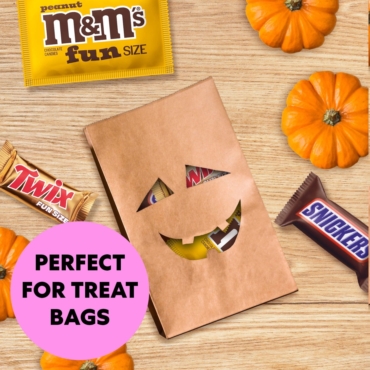 M&M's Peanut, Snickers & Twix Milk Chocolate Halloween Candy - 15 Ct Bulk Bag