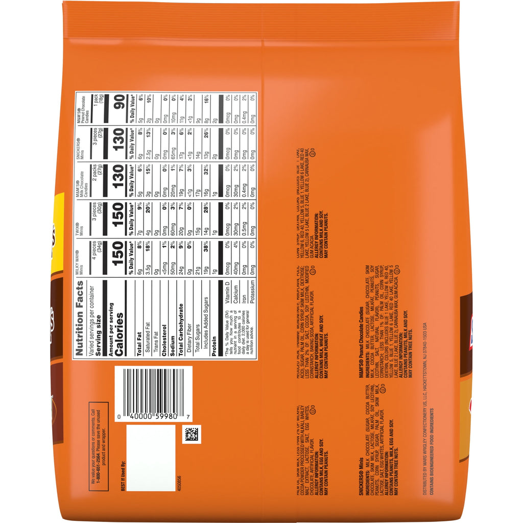 M&M's, Snickers, Twix & Milky Way Chocolate Halloween Candy Variety Pack - 200 Ct Bulk Bag