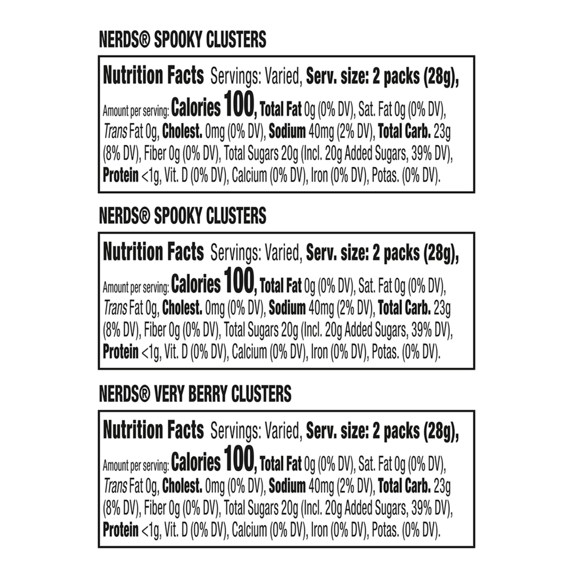 Nerds Gummy Clusters Halloween Assorted Treat Pack, 14 oz, 28 Count