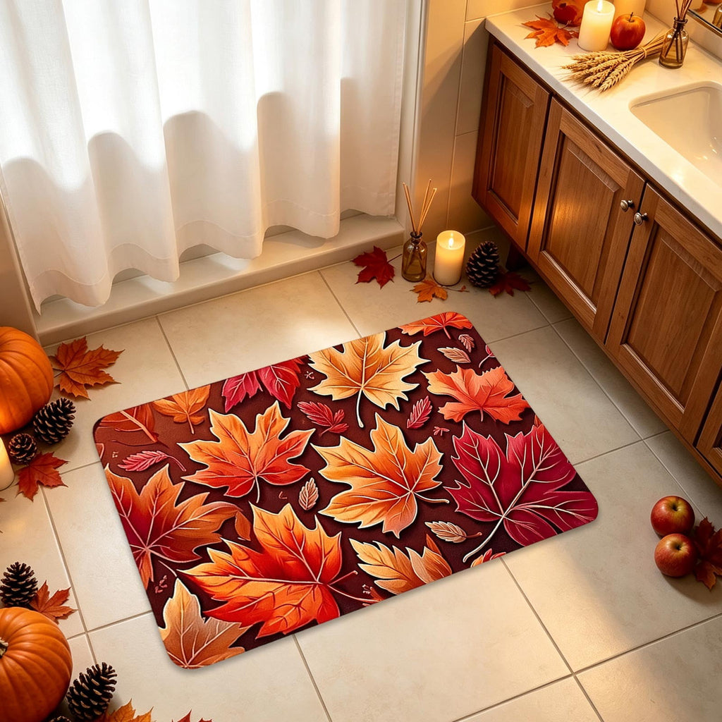 Autumn Door Mat for Entryway, 16x24 Inch, Fall-Themed Floor Doormat for Home Decor, Non-Slip Rug Mat for Living Room, Kitchen, Bedroom, Gifts for Fall Lovers (E)