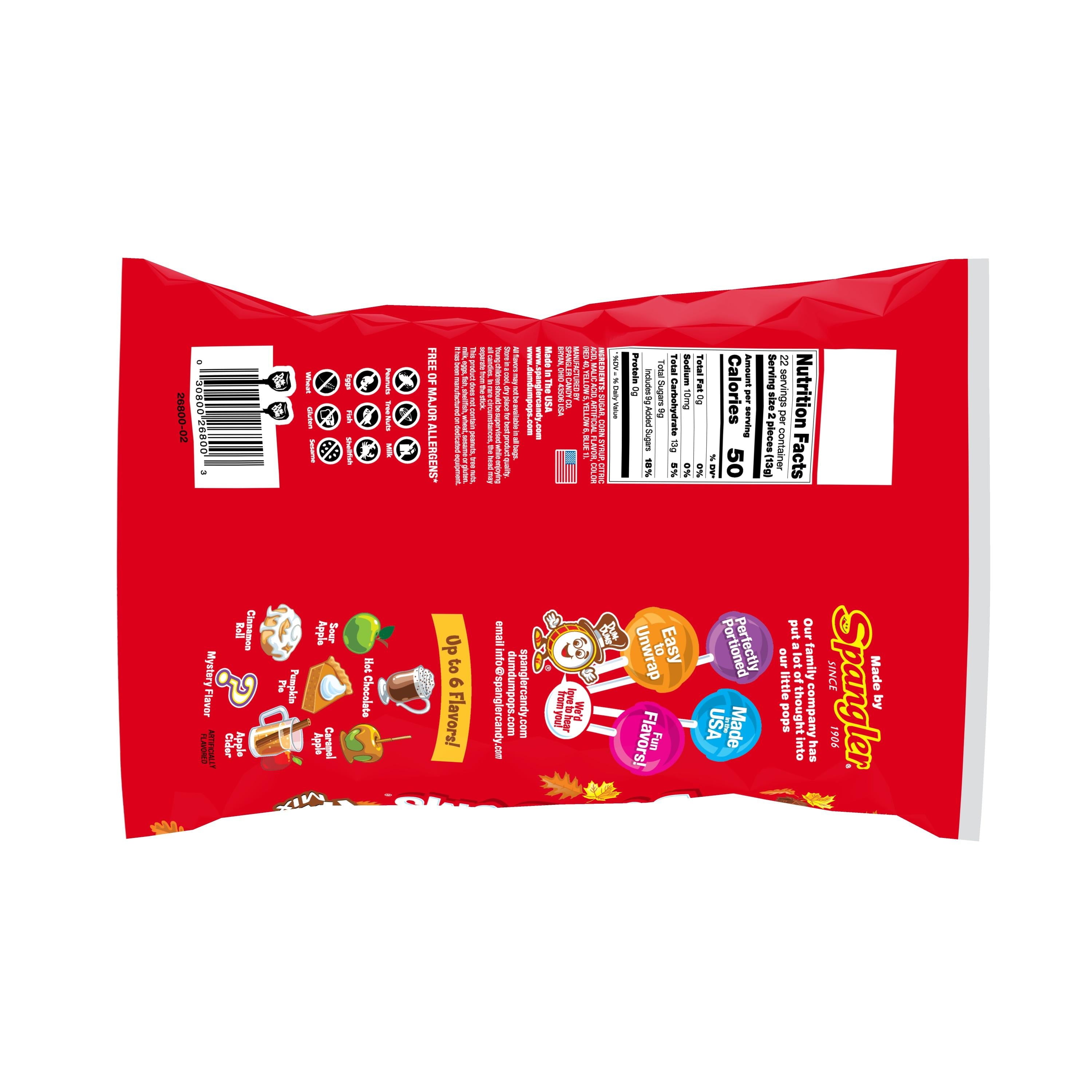 Dum Dums Fall Mix Halloween Assorted Candy, Lollipops & Suckers, Hard Party Candy, 10.2oz Bag
