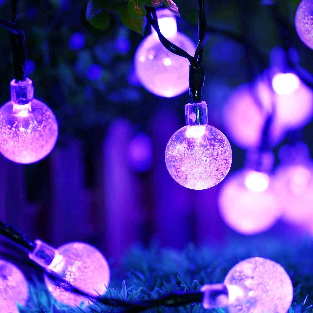 LINLIN Solar Crystal Ball String Lights,Waterproof LED Bubble Globe Solar Fairy Lights 8 Mode Ball String Lights for Bistro Garden Yard Home Party Wedding Christmas Decoration