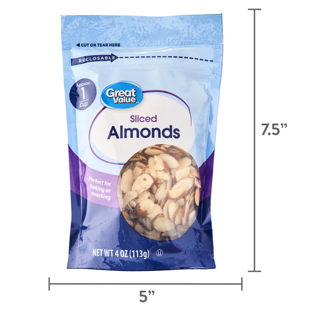Great Value Sliced Almonds, 4 oz