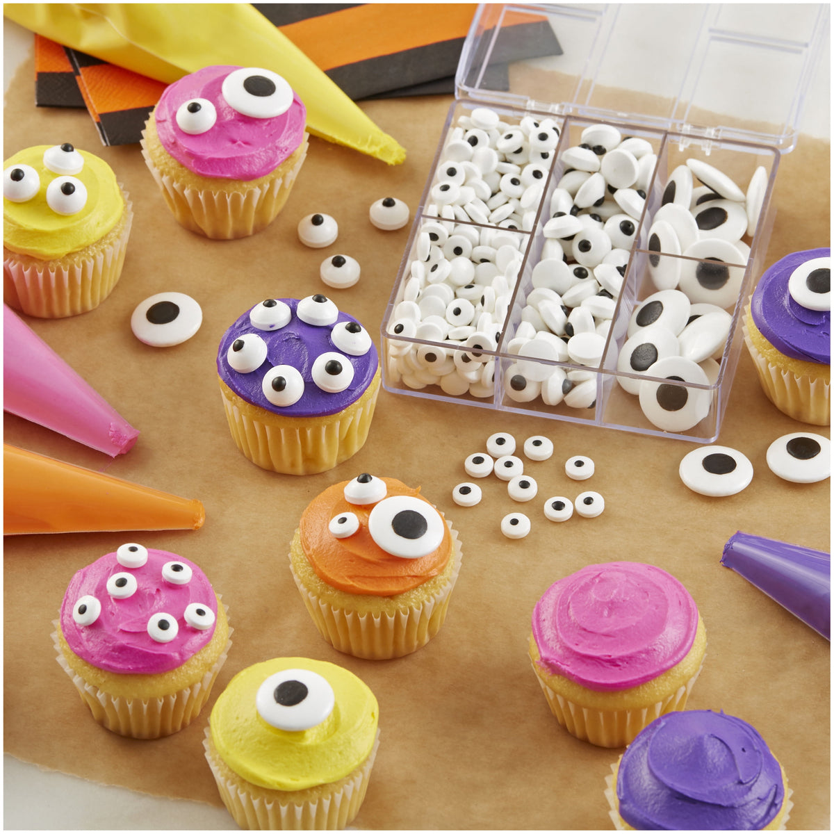 Wilton Candy Eyeballs for Icing Desserts Black & White Candy Sprinkles 0.8 oz.