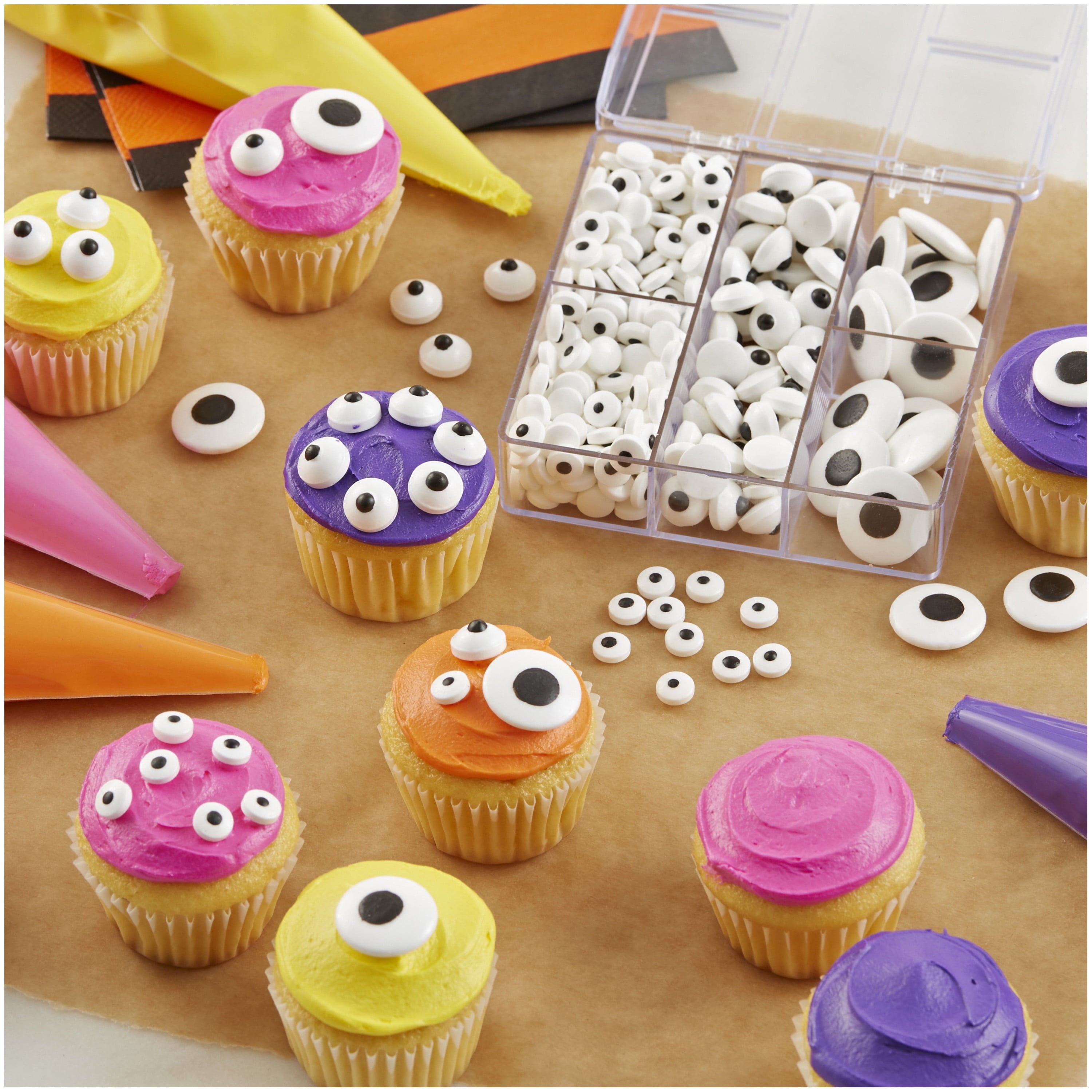 Wilton Edible Candy Eyeball Sprinkles Halloween Googly Eyes Black & White 2.75 oz.