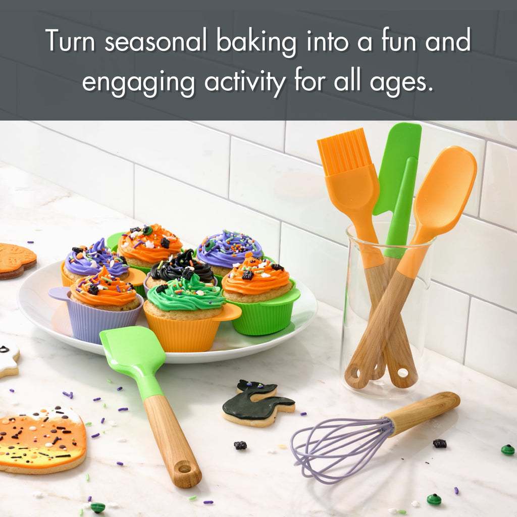 Way To Celebrate 5-Piece Mini Baking Tools, Orange, Green, Purple