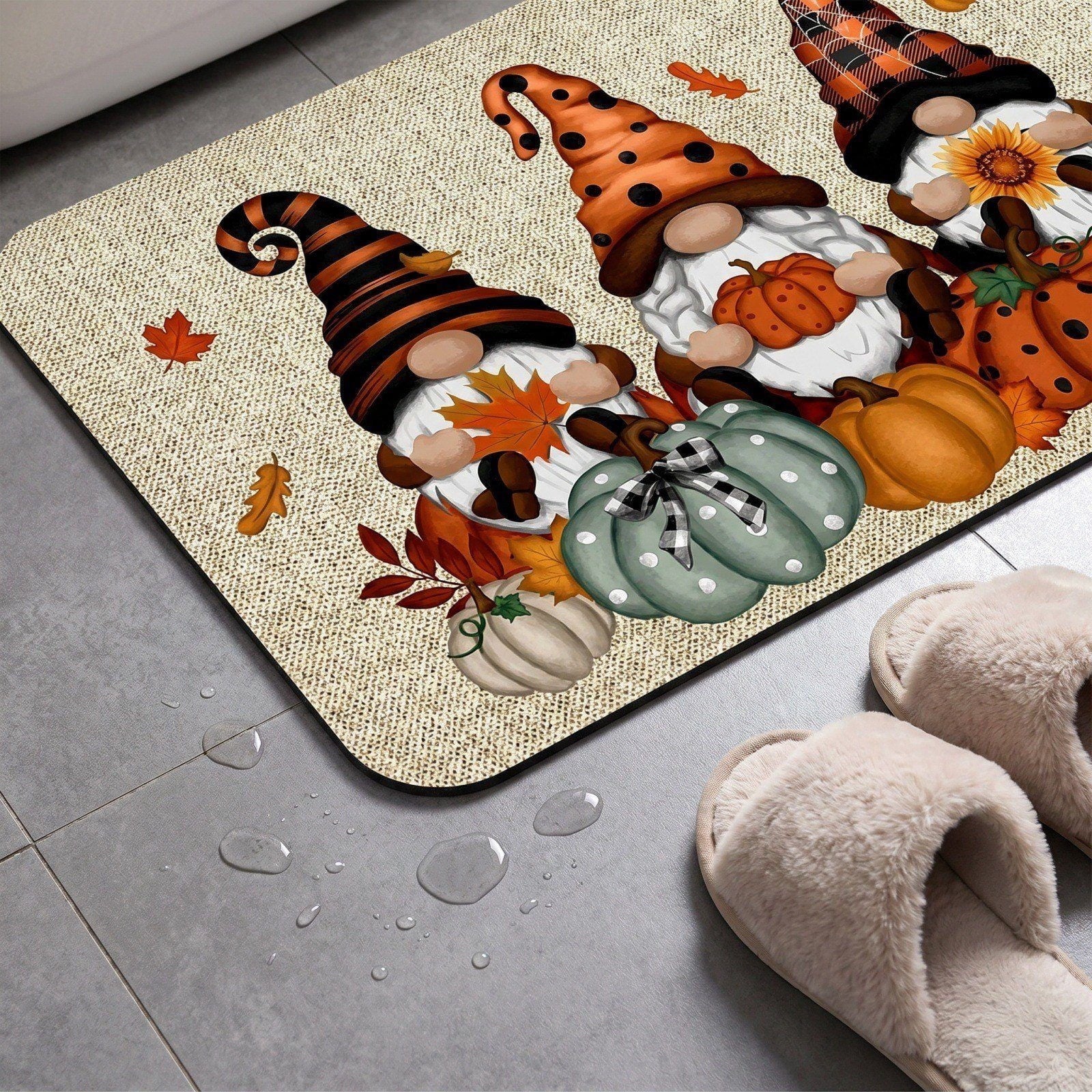 Autumn Door Mat for Entryway, 16x24 Inch, Fall-Themed Floor Doormat for Home Decor, Non-Slip Rug Mat for Living Room, Kitchen, Bedroom, Gifts for Fall Lovers (E)