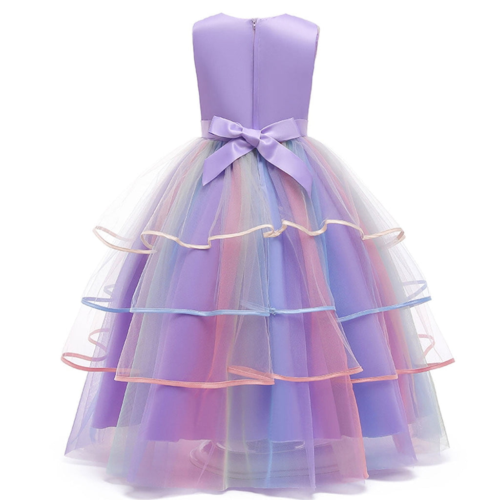 HAWEE Princess Girl Dress Long Tulle Gown Flower Girls Unicorn Dress