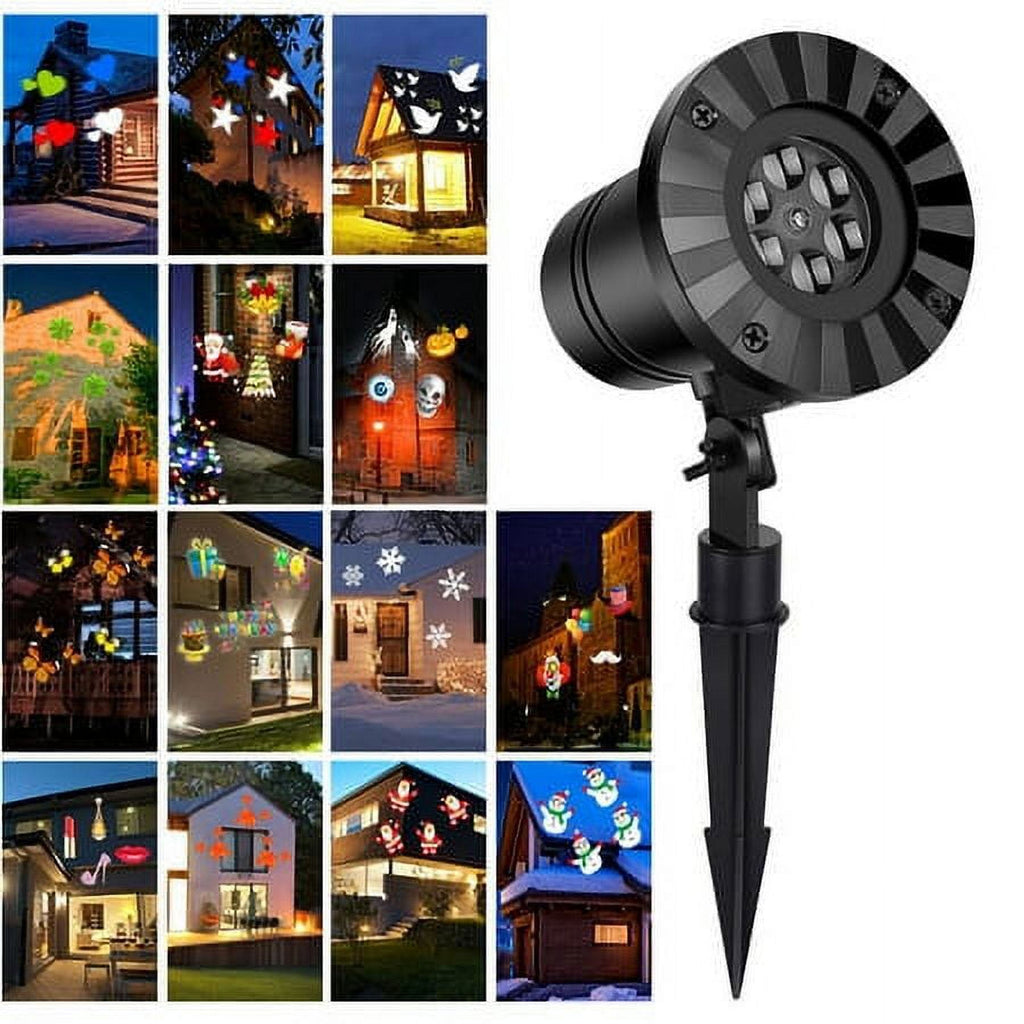 Led Christmas Lights Indoor Outdoor Projector Light 16 Patterns Rotating Projection Lampfor Halloween, Holiday, Party, Birthday Decoration