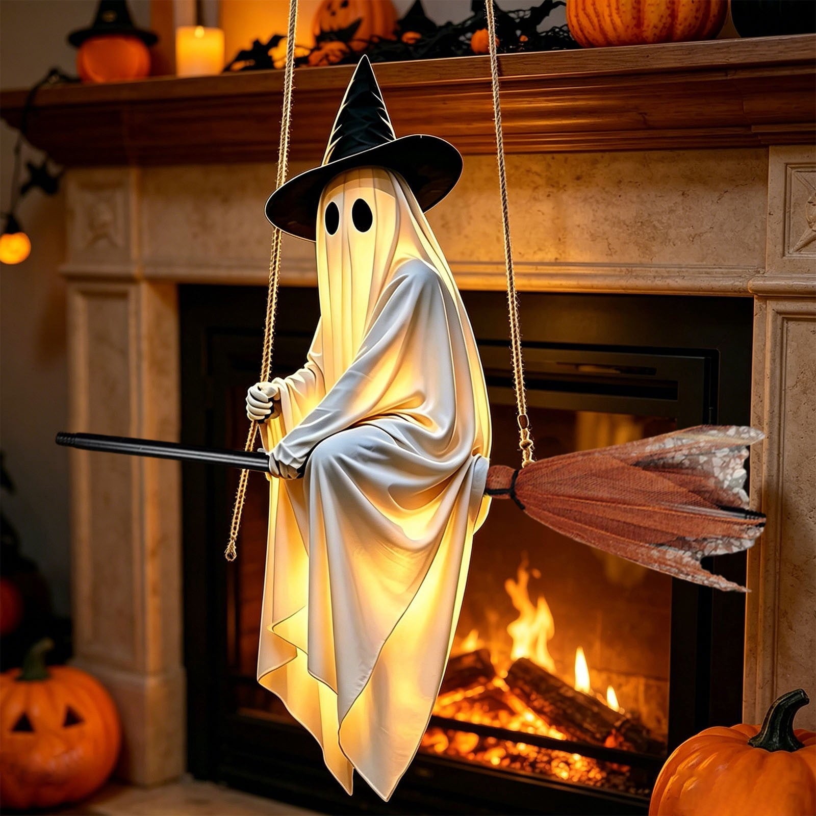 XGFHYJEH Halloween Decorations LED Candle Lights, 3pc Pumpkin Lantern, Halloween Indoor Decor, Halloween Table Decoration Ornament for Home Room Party