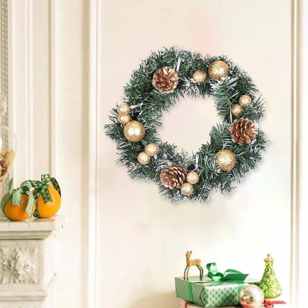 Btomtd Diameter 8" Pumpkin Skull Wreath Halloween Decor Acrylic Round Disk Hanging Ornament with Garland for Front Door Window, A
