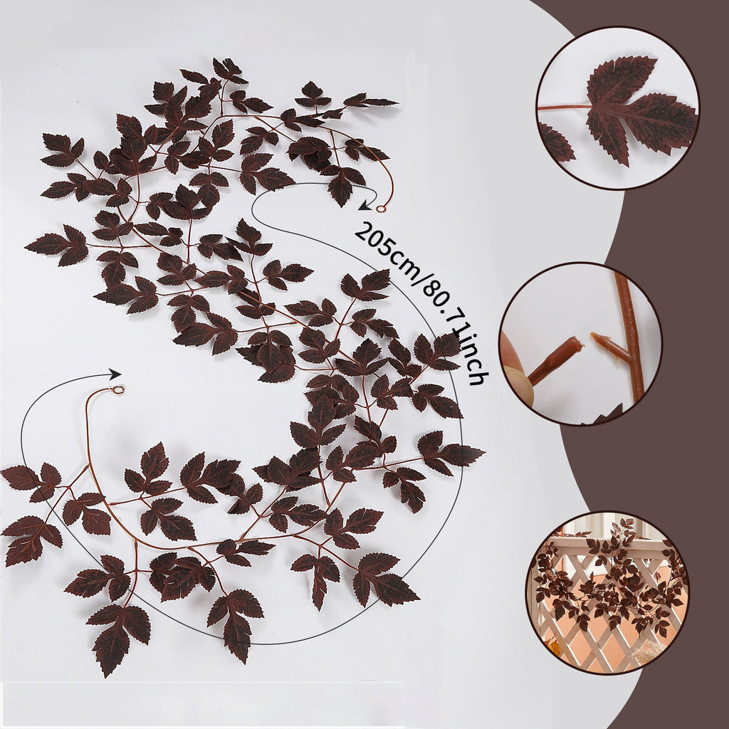 WKSCLPAI Halloween Maple Leaf Garland, Fall Vine Wreaths for Autumn Festivities Decor,Seasonal Garlands for Home,Halloween & Fall Decorations