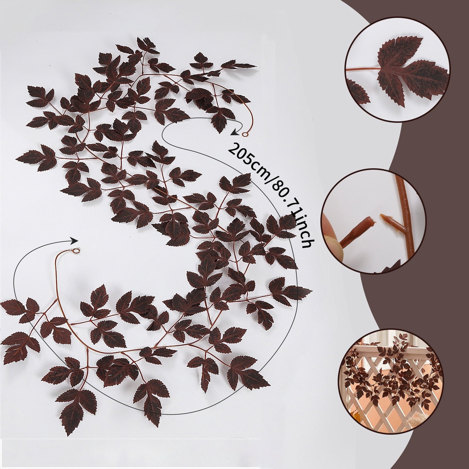 WKSCLPAI Halloween Maple Leaf Garland, Fall Vine Wreaths for Autumn Festivities Decor,Seasonal Garlands for Home,Halloween & Fall Decorations