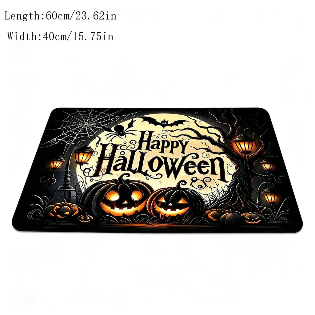 Halloween Celebration Doormat 16x24 Inch, Spooky Ghost Entrance Mat for Front Porch Indoor Outdoor, B