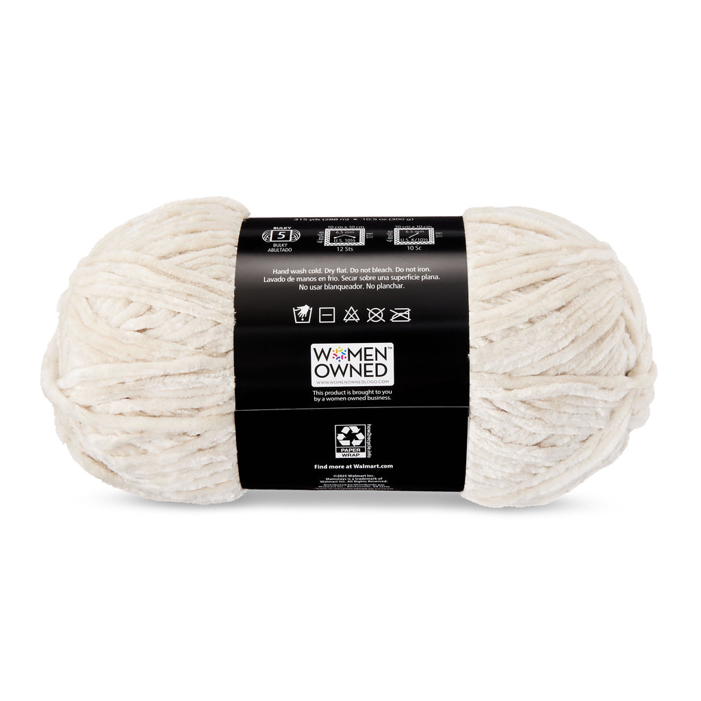 Mainstays Soft Velvety Yarn, 315 yd, Light Blue, 100% Polyester