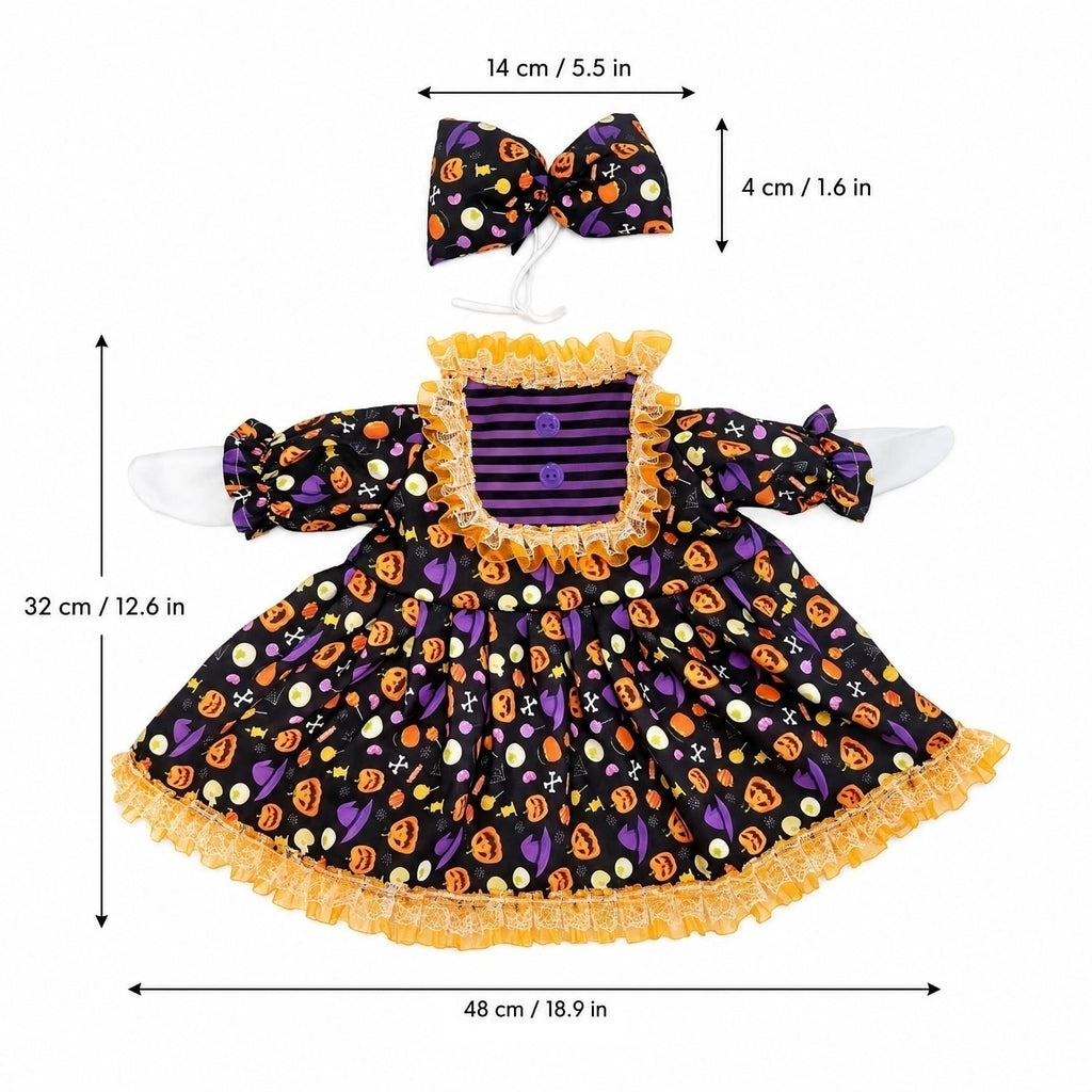 Bat Witch Hat Spiderweb Halloween Goose Clothes Fit 17/23In Cement Plastic Lawn Goose, Stylish Full Set for Outdoor Yard Patio Garden Seasonal Halloween Home Ornamental Arrangement