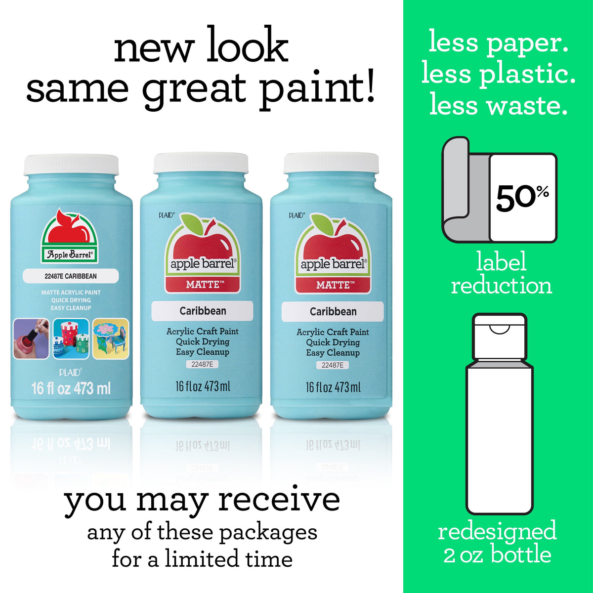 Apple Barrel Acrylic Craft Paint, Matte Finish, White, 16 fl oz.