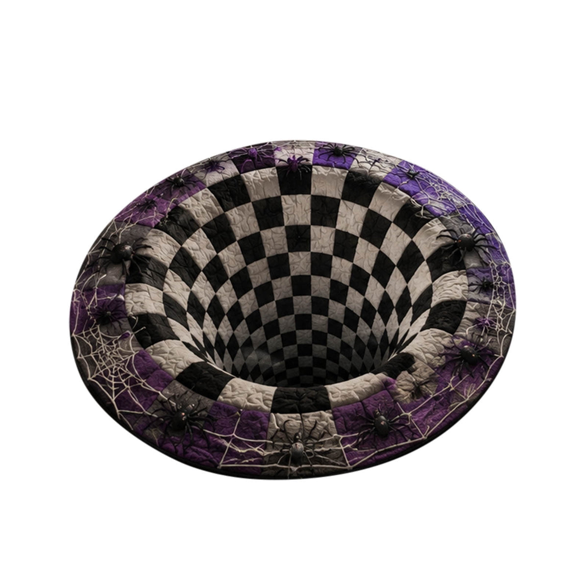 3D Illusion Halloween Round Rug, Non Printed Optical Vortex Doormat, Spooky Circular Floor Mat for Indoor Entryway Home Party Decor 60x60cm