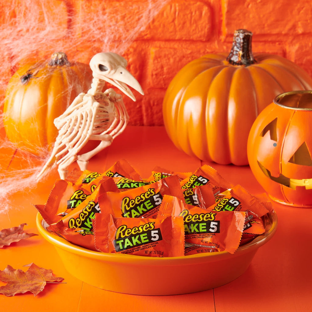 (2 pack) Reese's Take 5 Pretzel, Peanut and Chocolate Snack Size Halloween Candy, Bag 11.25 oz