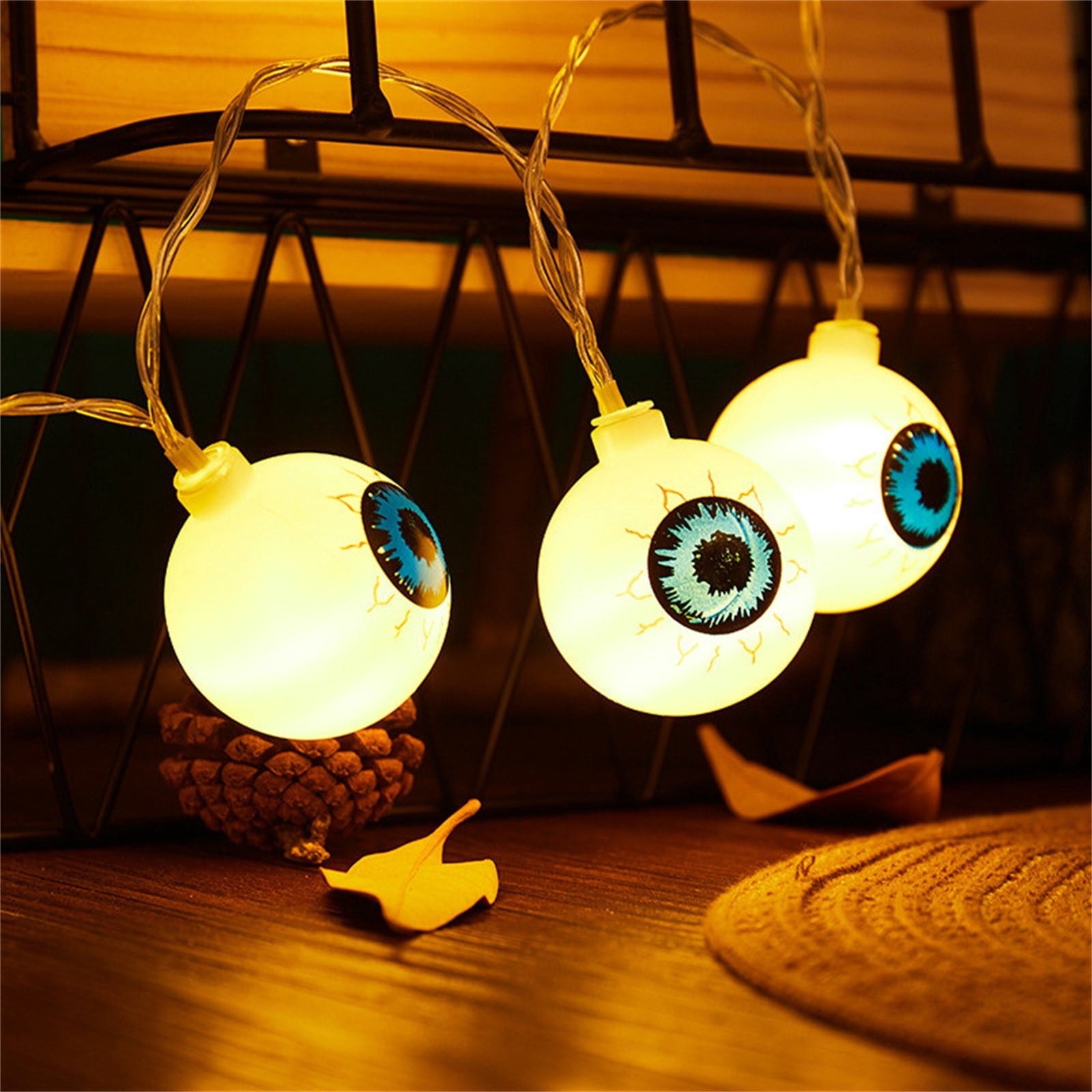 Halloween Decorations 20 LED Spooky Eyeball Lights Outdoor Green Firefly Lights For Garden Yard Patio Pathway Lawn Halloween Party