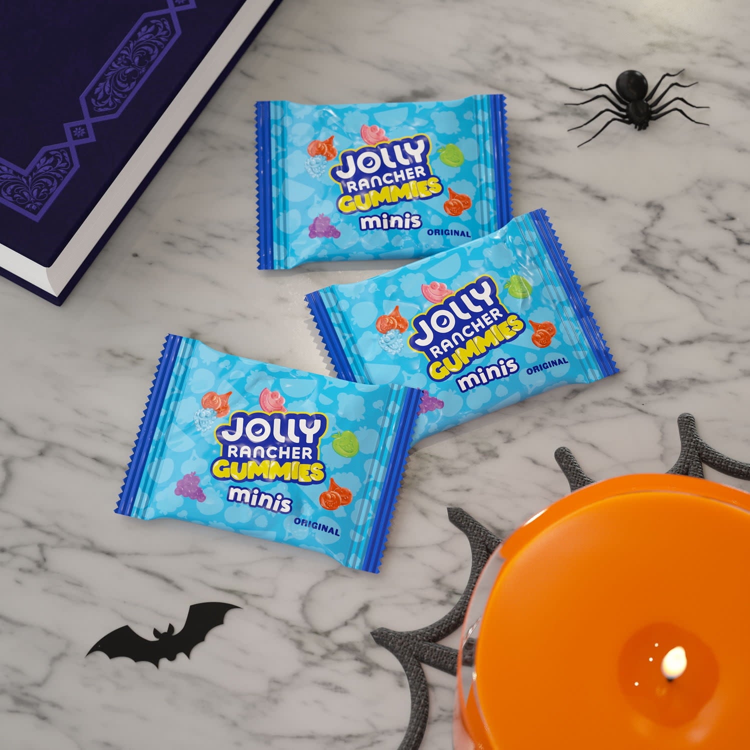 Jolly Rancher Gummies Minis Assorted Fruit Flavored, Halloween Candy Bag, 9.66 oz