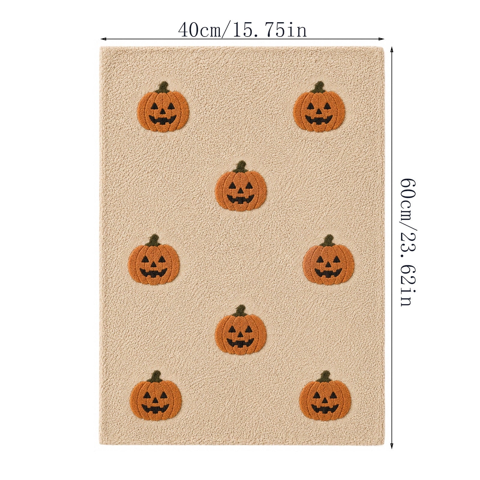 OutmaxHome Halloween Theme Cute Ghost Print Doormat, 15.8x23.6 Inch Non-Slip Absorbent Mat, Easy to Clean, for Front Door, Porch, Farmhouse