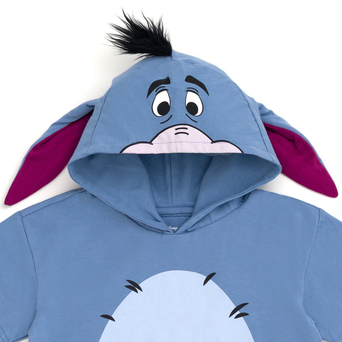 Disney Winnie the Pooh Little Boys' Cosplay Short Sleeve Hooded T-Shirt Eeyore Blue Grey