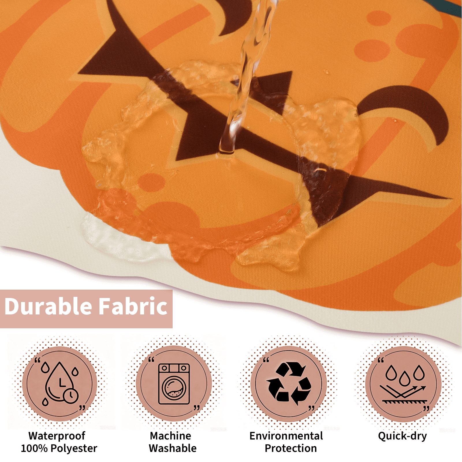 Ikfashoni Fall Shower Curtain with Hooks, Fall Decor for Home, Buffalo Plaid Pumpkin Waterproof Bathroom Curtains, 72"X72"